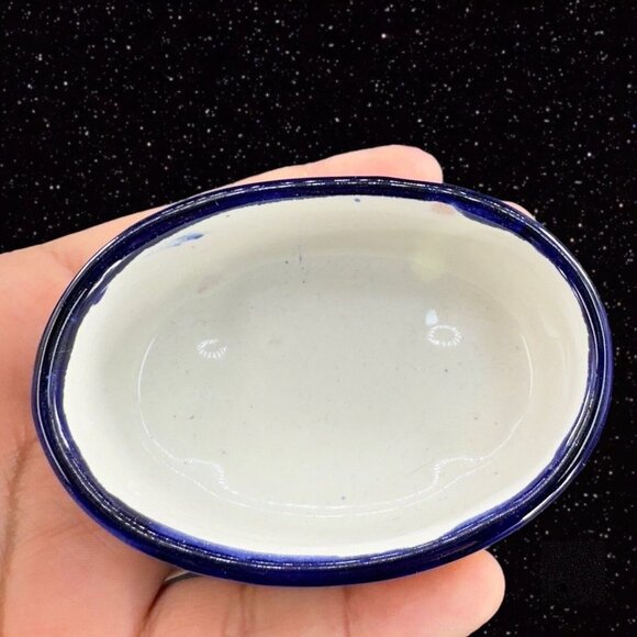 Mexican Pottery Trinket Box Jewelry Storage Box Talavera Pottery Painted Flowers - Picture 9 of 12